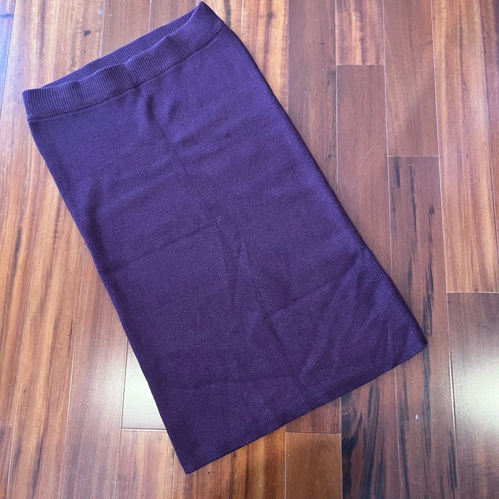 41 Hawthorn Purple Sweater Skirt Viscose Knit Midi Maxi Stretch Sz Petite‎ Large